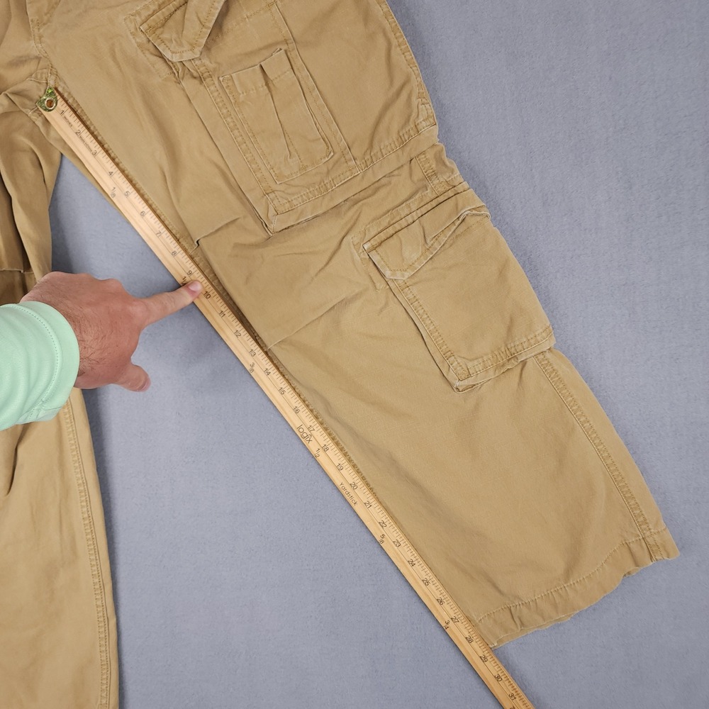 Eddie Bauer Cargo Pants Mens 36x30 Tan Khaki Cotton Workwear Gorpcore Outdoor - Picture 10 of 15